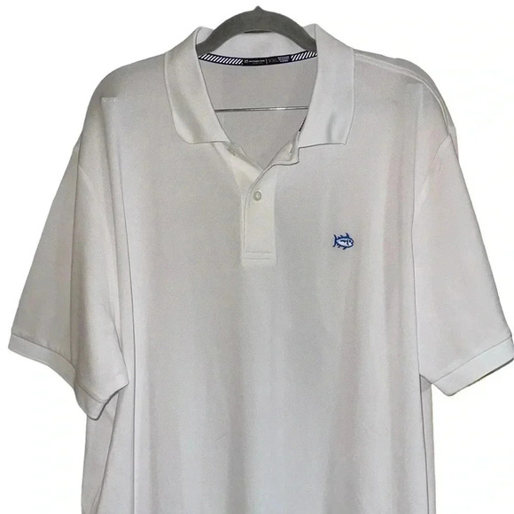 Southern Tide White Short Sleeve Polo Shirt Size XXL - Picture 2 of 8